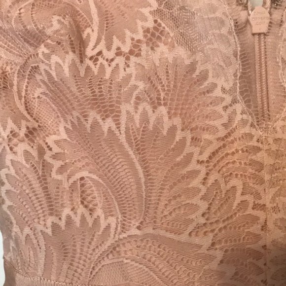 Adorable Bebe blush-colored deep-V neck tutu dress - Picture 2 of 4